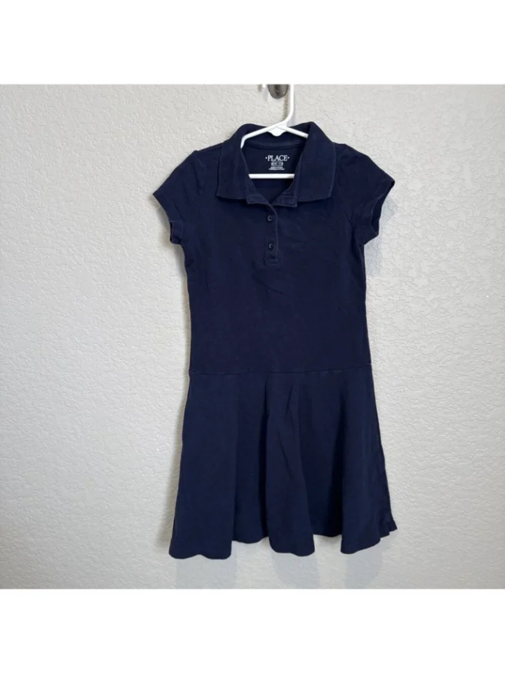 Childrens Place Uniform Dress 7/8 Blue Polo Collar Lot Of 2 Navy